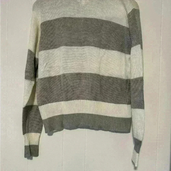 FIA Italia Sweater Womens M Handloomed Gray &Whit New no tag Full Zip Collared - Picture 6 of 12